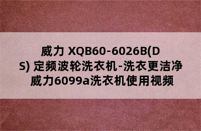 WEILI/威力 XQB60-6026B(DS) 定频波轮洗衣机-洗衣更洁净 威力6099a洗衣机使用视频